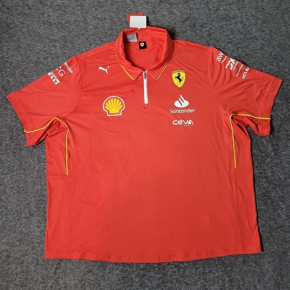 Ferrari F1 2024 Puma Pro Team Issue Men's Size 3XL Short Sleeve Polo Shirt Rare